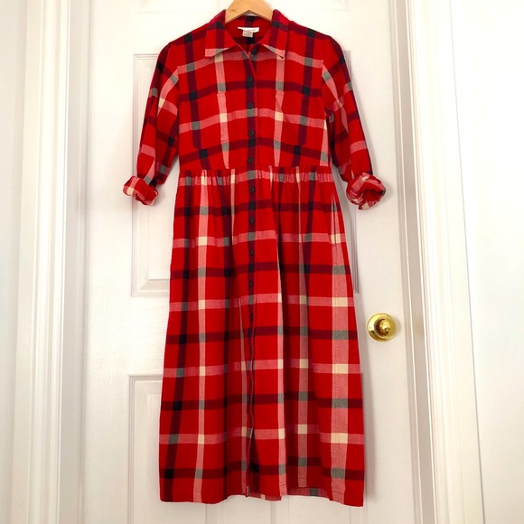 Vintage Jones New York Flannel Shirt Dress - Picture 2 of 9